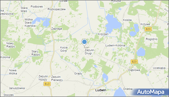 mapa Zezulin Drugi, Zezulin Drugi na mapie Targeo